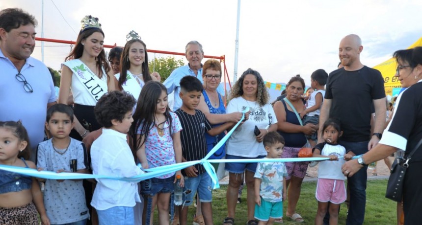 Allasino inaugur&oacute; 2 nuevas plazas en Perdriel
