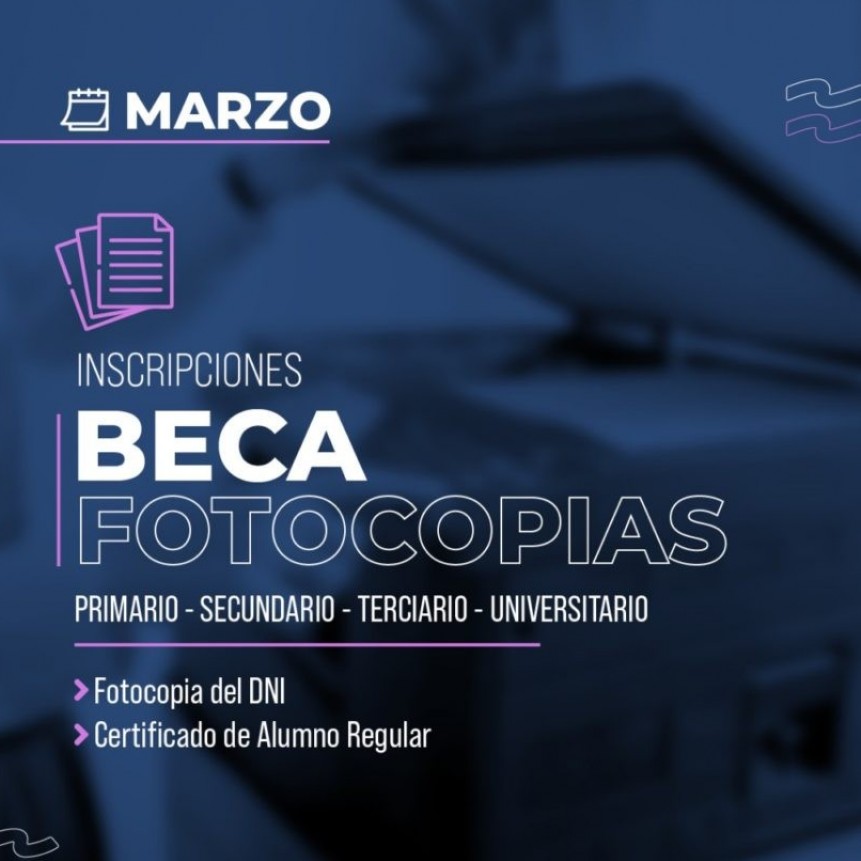 Tunuy&aacute;n lanza inscripciones para beca de fotocopias