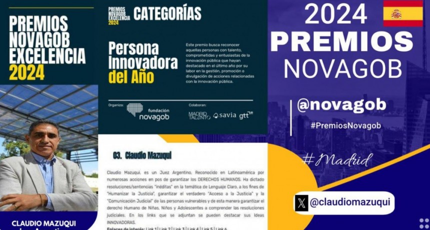 JUEZ CLAUDIO MAZUQUI NOMINADO EN EUROPA POR SU INNOVACI&Oacute;N EN LA JUSTICIA. AHORA FUE CARTERO ADEM&Aacute;S DE JUEZ 